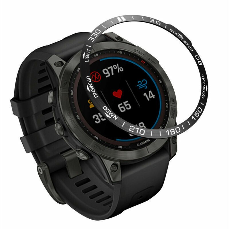 Adhesive Cover For Garmin Fenix 7 7X 7S 6 6X 6S Pro Metal Smart Watch Ring Bezel