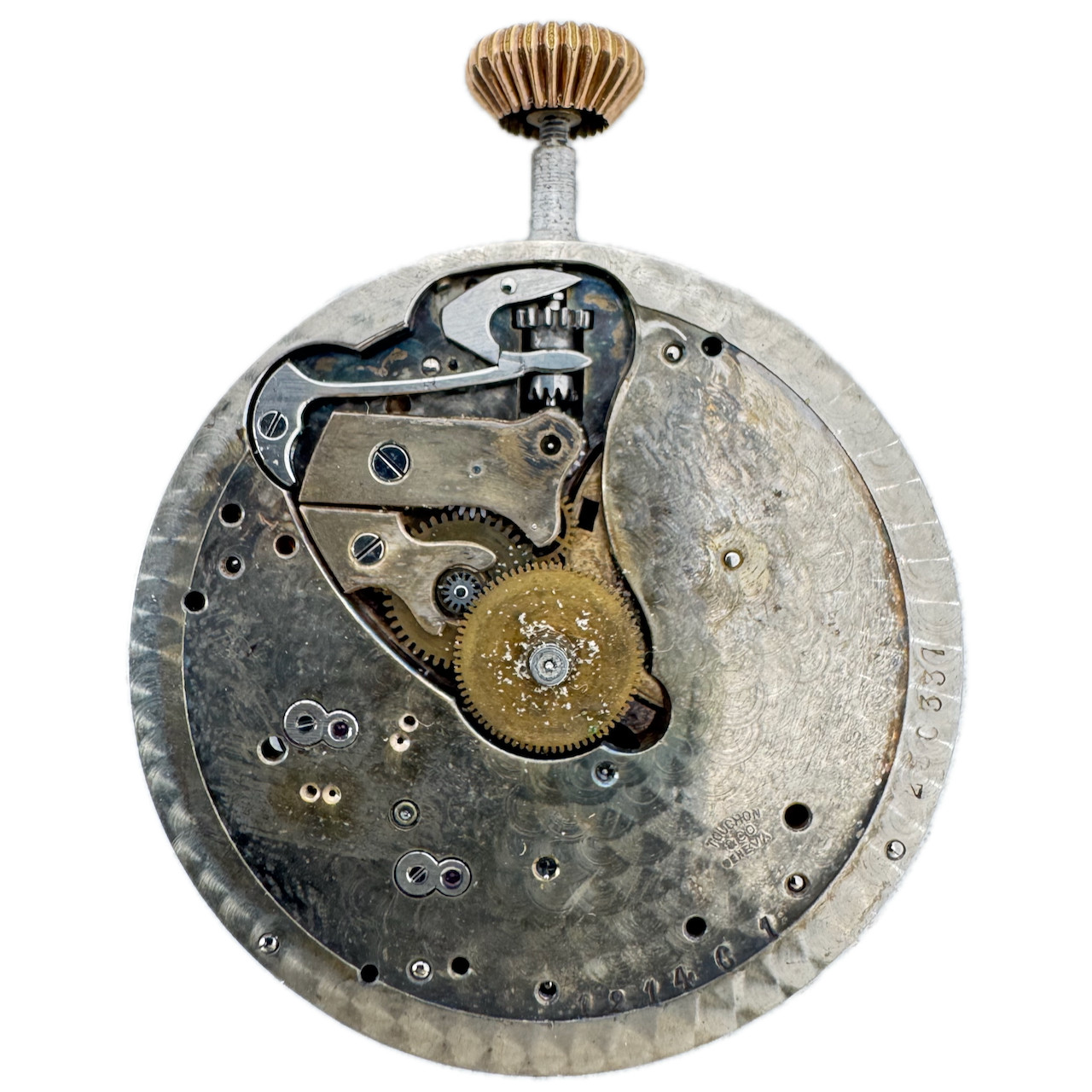 Antique 39.5mm Touchon Agassiz Chronograph Pocket Watch Movement Swiss Rare
