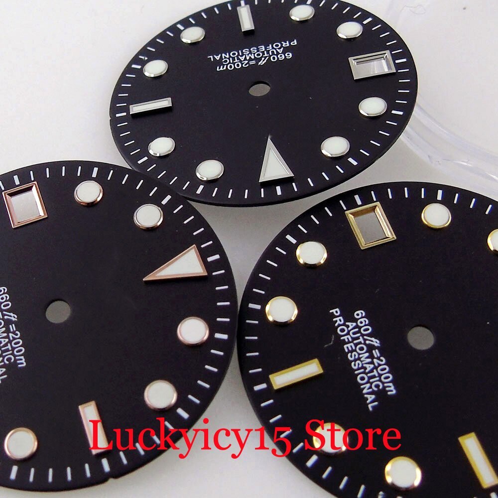 29MM Accessories Left Hand Watch Dial Fit NH35 Movement Automatic Men Case Watch