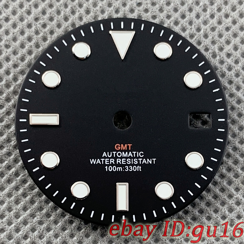 29mm White black green blue sterile luminous watch dial Fit NH34/NH34A movement