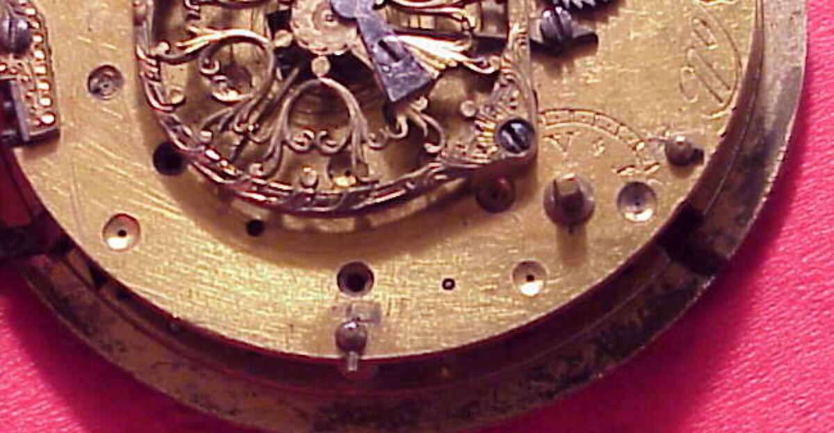 VINTAGE 45.8MM REPEATER PARTIAL VERGE FUSEE COLORED DIAL POCKET WATCH MOVEMENT