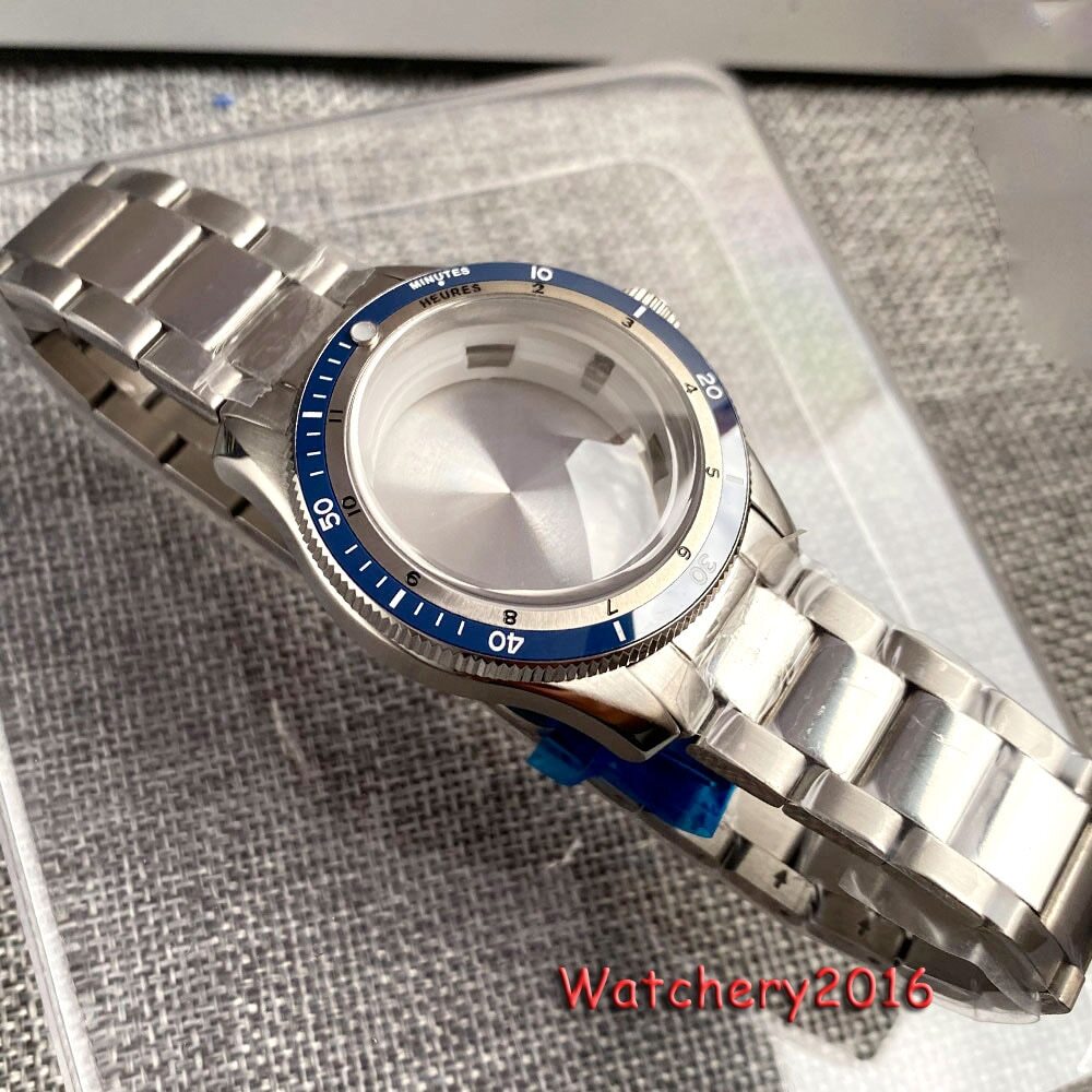 40mm Double Bow Sapphire Glass 20Bar Watch Case For NH35 NH36 ETA 2824 PT5000
