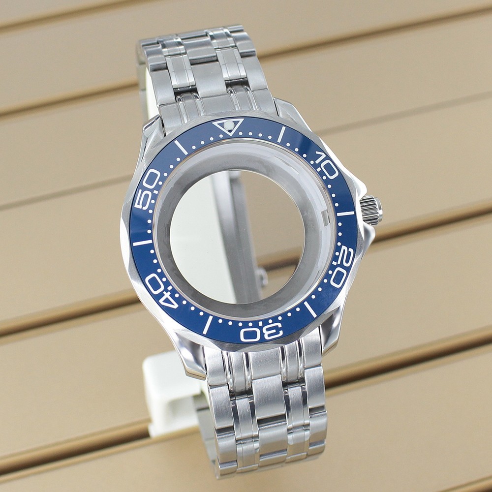 41mm Pilot Watch Case Classic Silver Sapphire For Seiko NH35 Automatic Movement