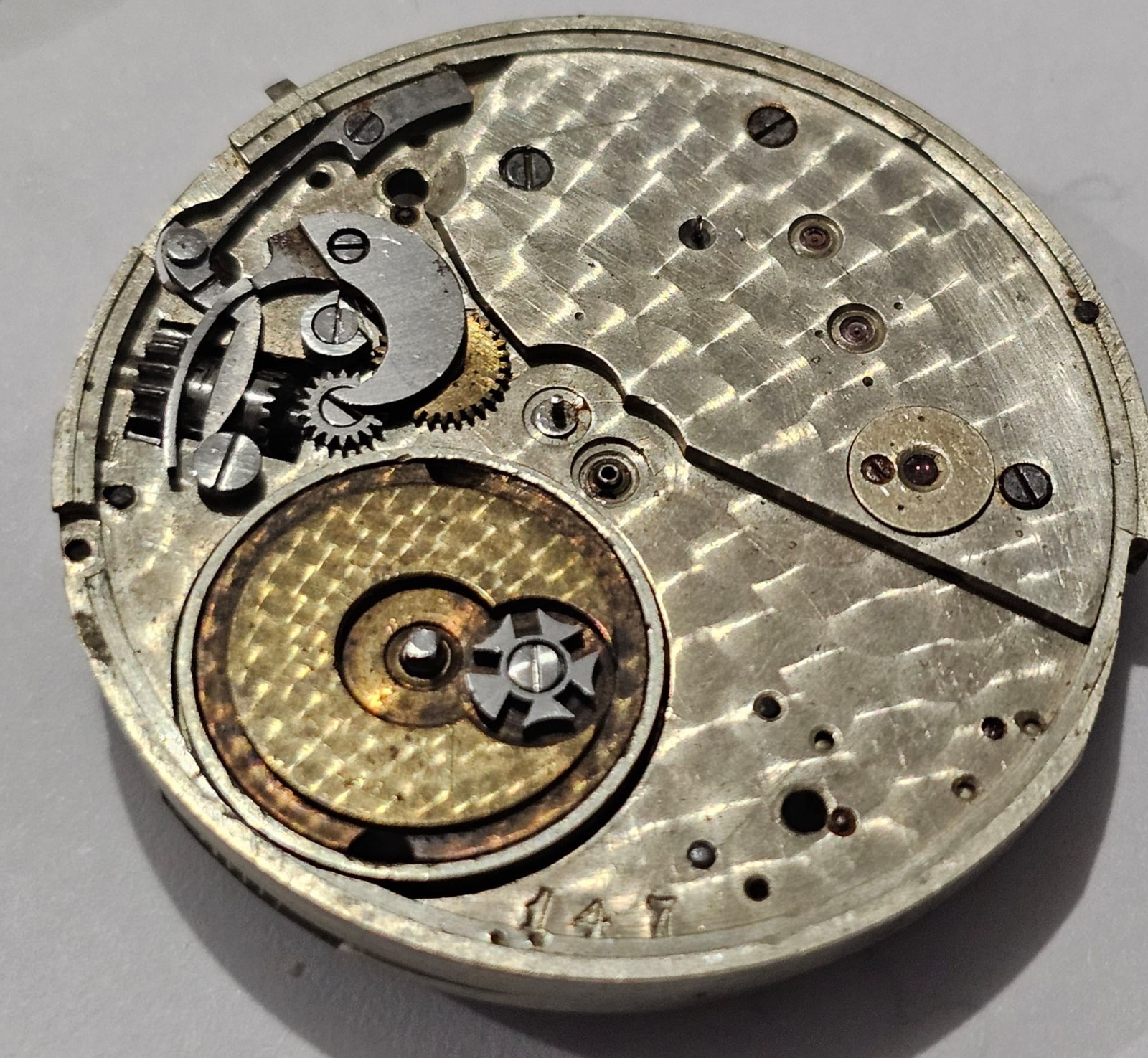 FLEURIER SILVER GOLD POCKET MOVEMENT WITH MALTIC CROSS – NUMBER 147 -…