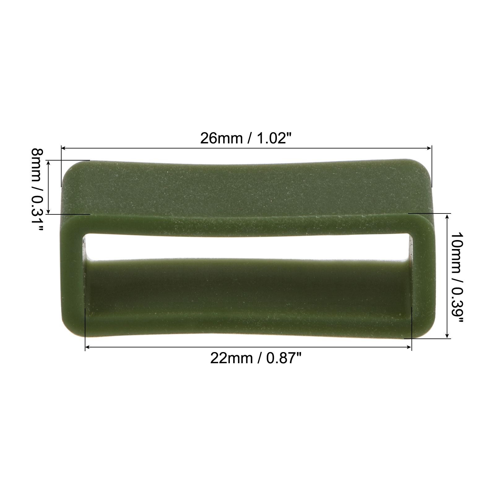 4Pcs Watch Band Strap Loops Silicone for 22mm Width Watch Band Dark Green