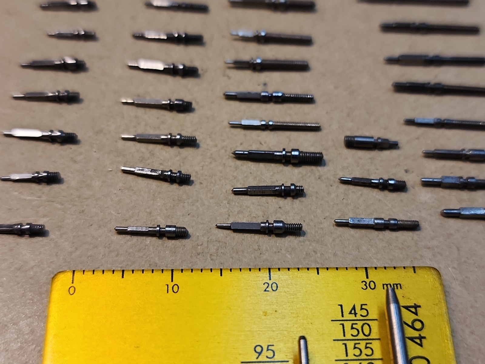 Lot Of 56 Mixed Wristwatch Winding/Setting Stems-Variety Of Types And Tap Sizes