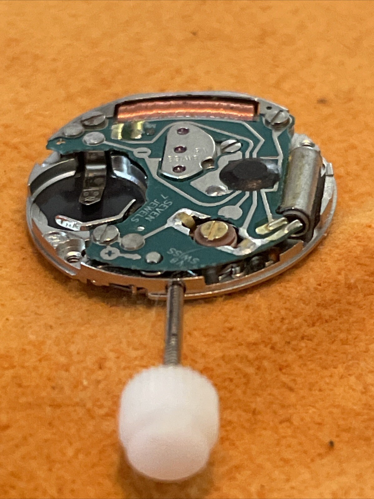 ETA 956.124 Swiss Quartz Movement, White Day-Date Disks at 3 Not Tested As Is