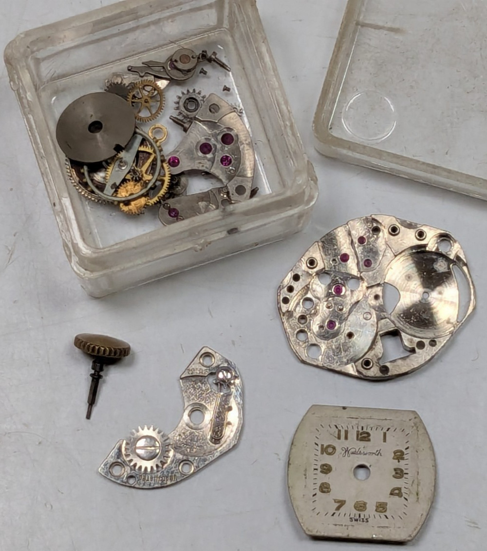 Wadsworth Watch Watchmaker Swiss 7 Jewel FHF 60 – MOVEMENT PARTS LOT