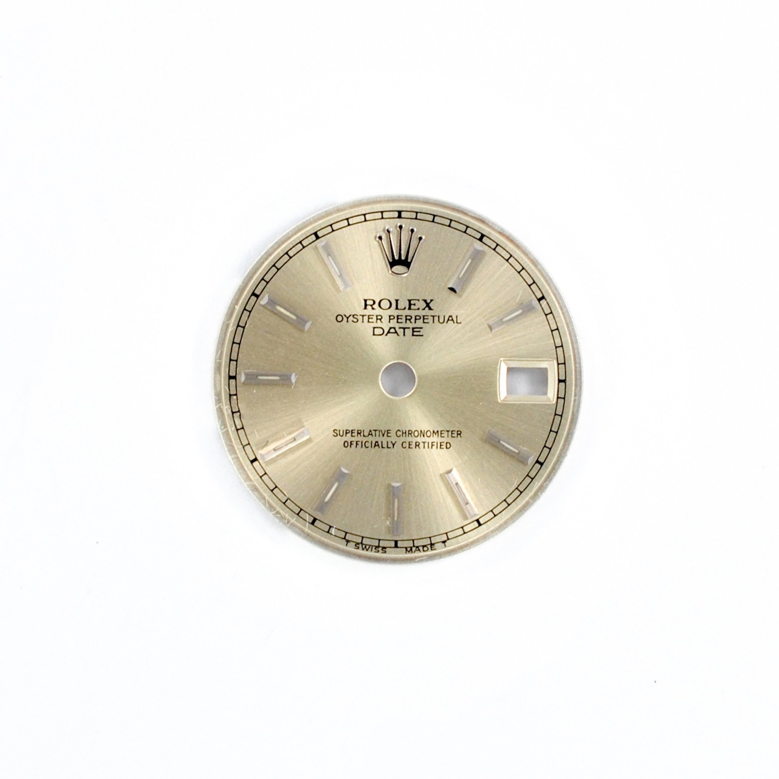 Original Rolex Date Silver Color Racings Hour Marks 19.7 mm Dial