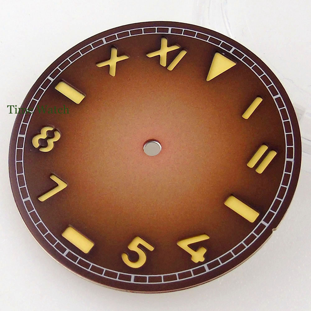 35mm California Watch Dial Black/Brown For NH35/NH36 ETA2823 Miyota8215 DG2813