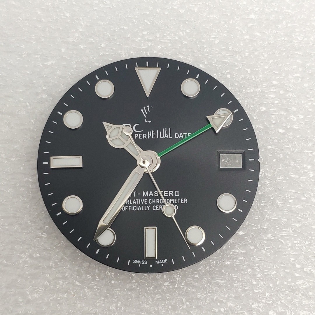 28.5mm GMT Watch Dial Ice Blue Luminous for NH34 Movement Watch Parts