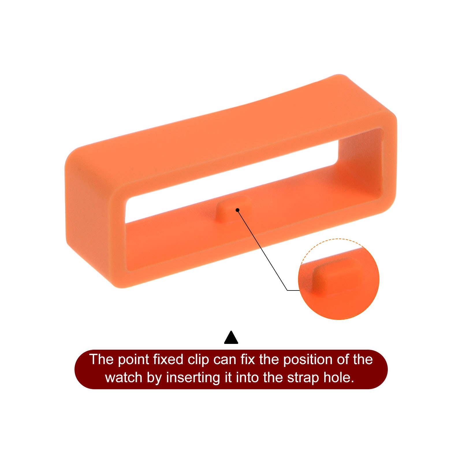 6pcs Watch Strap Circle Fixing Circle 24mm Rubber, Orange
