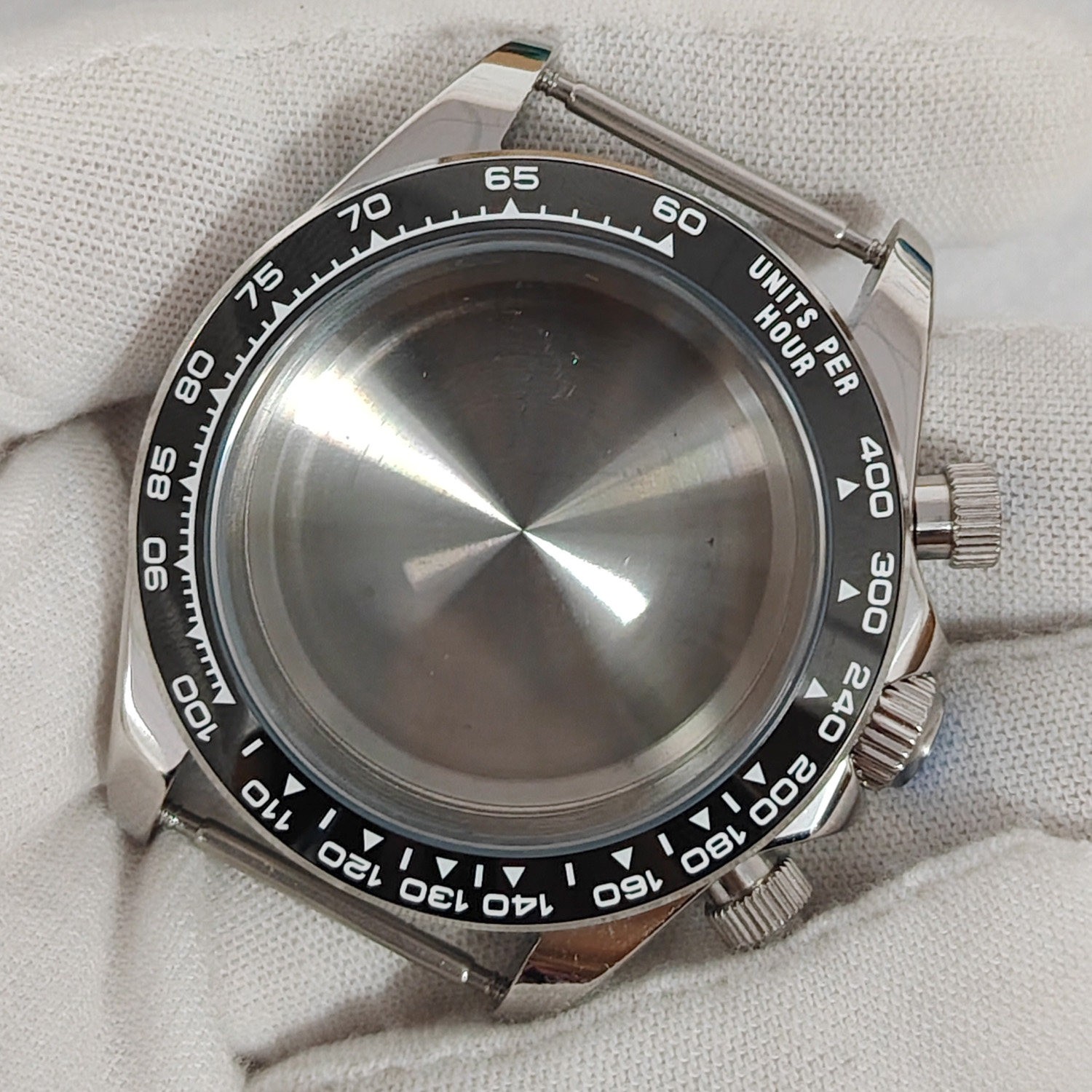 39mm Stainless Watch Case Sapphire Ceramic Bezel for VK63 Movement 30.5Mm Dial
