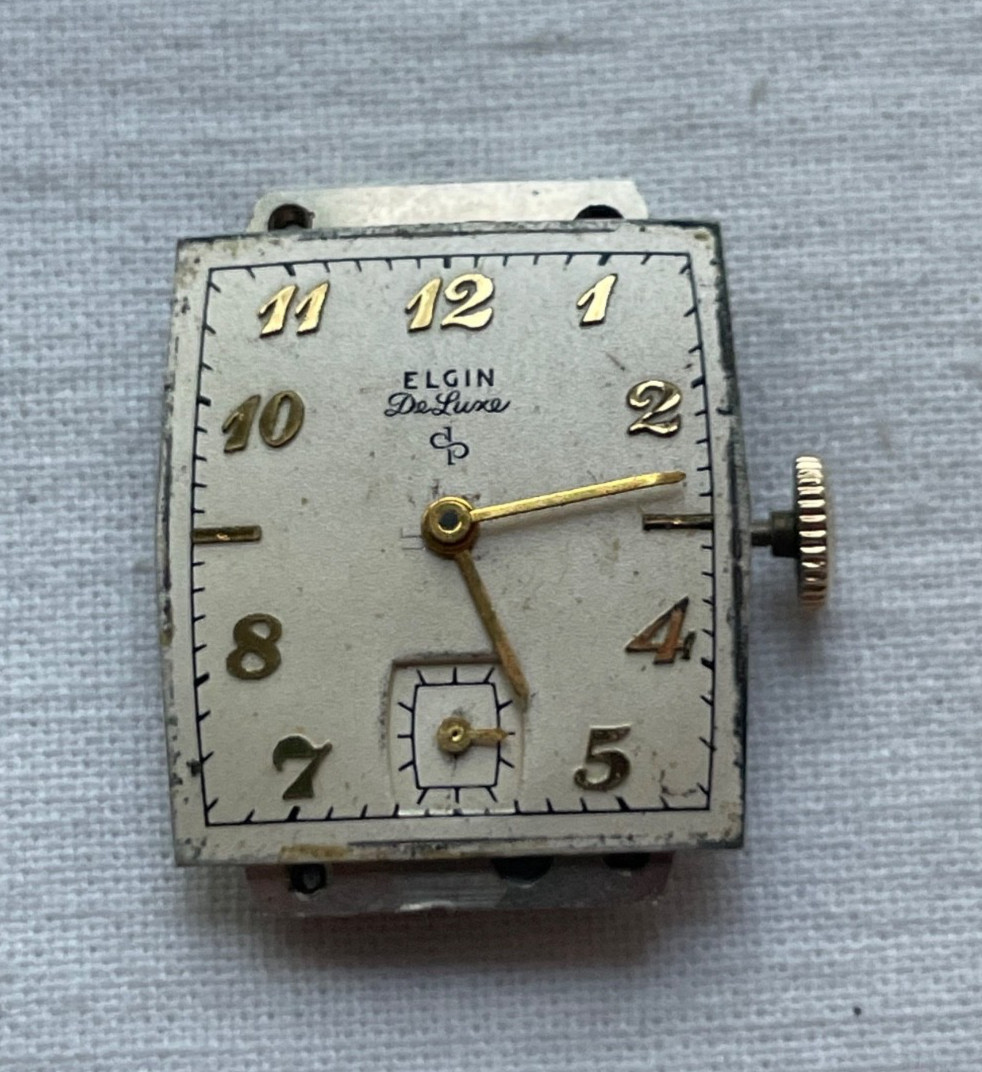 Elgin de luxe 624 NICE DIAL – movement for mens watch RUNS, lot2307