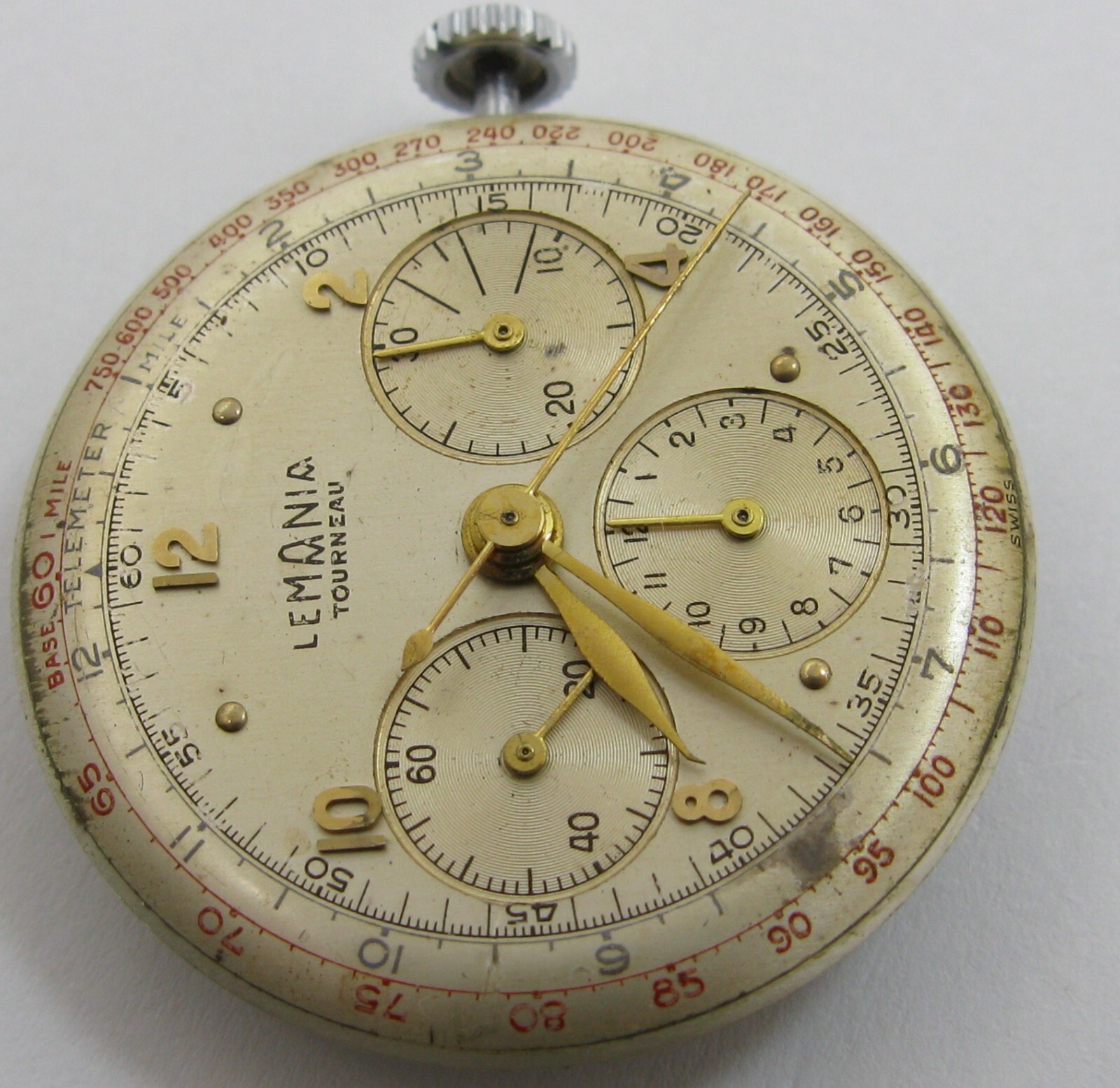 Lemania 27CHRO 321 chronograph part: movement with its dial