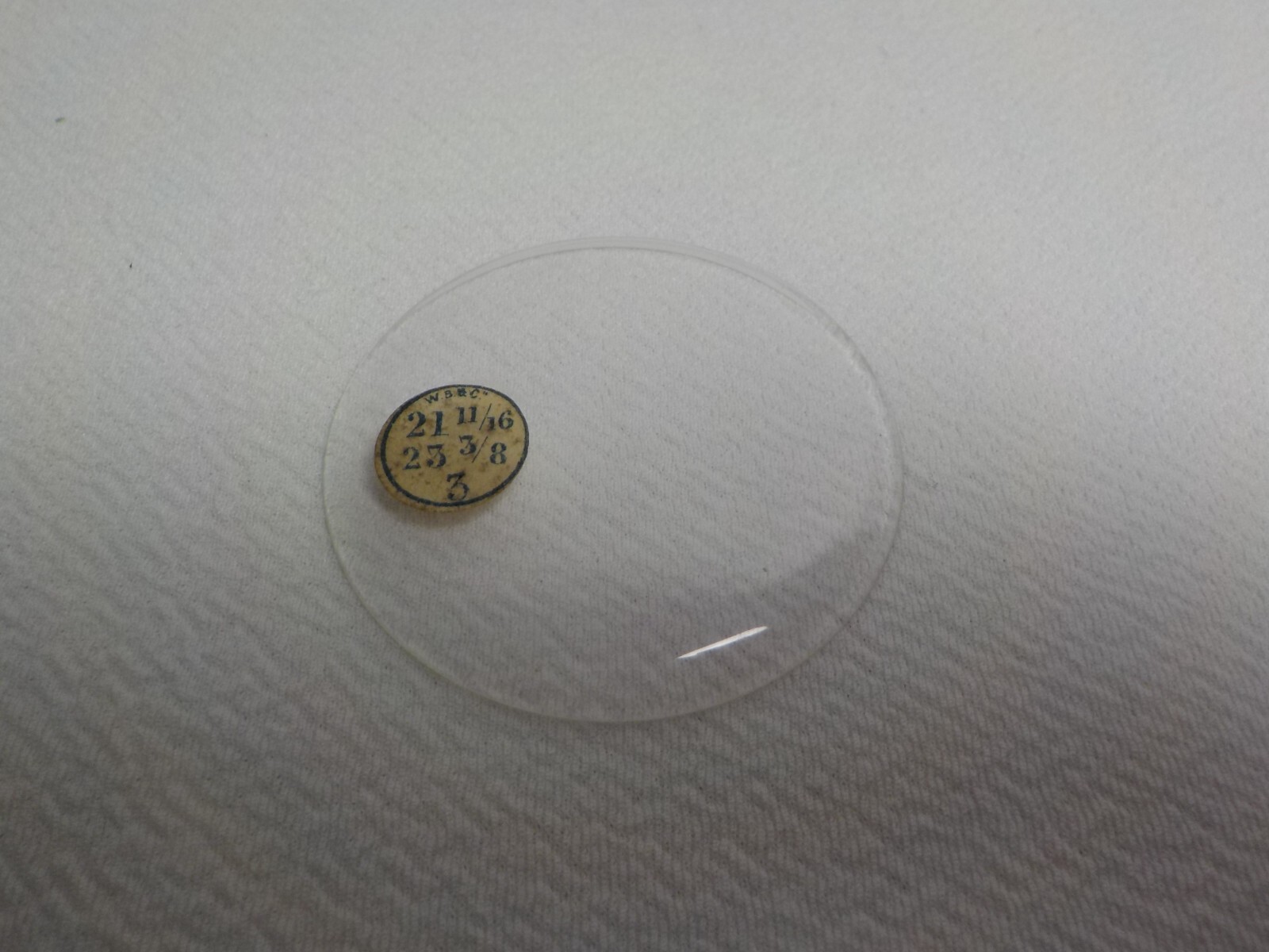 GLASS POCKET WATCH CRYSTAL WATCHMAKER SIZE 21 11/16 H 3 REPLACEMENT PART #609