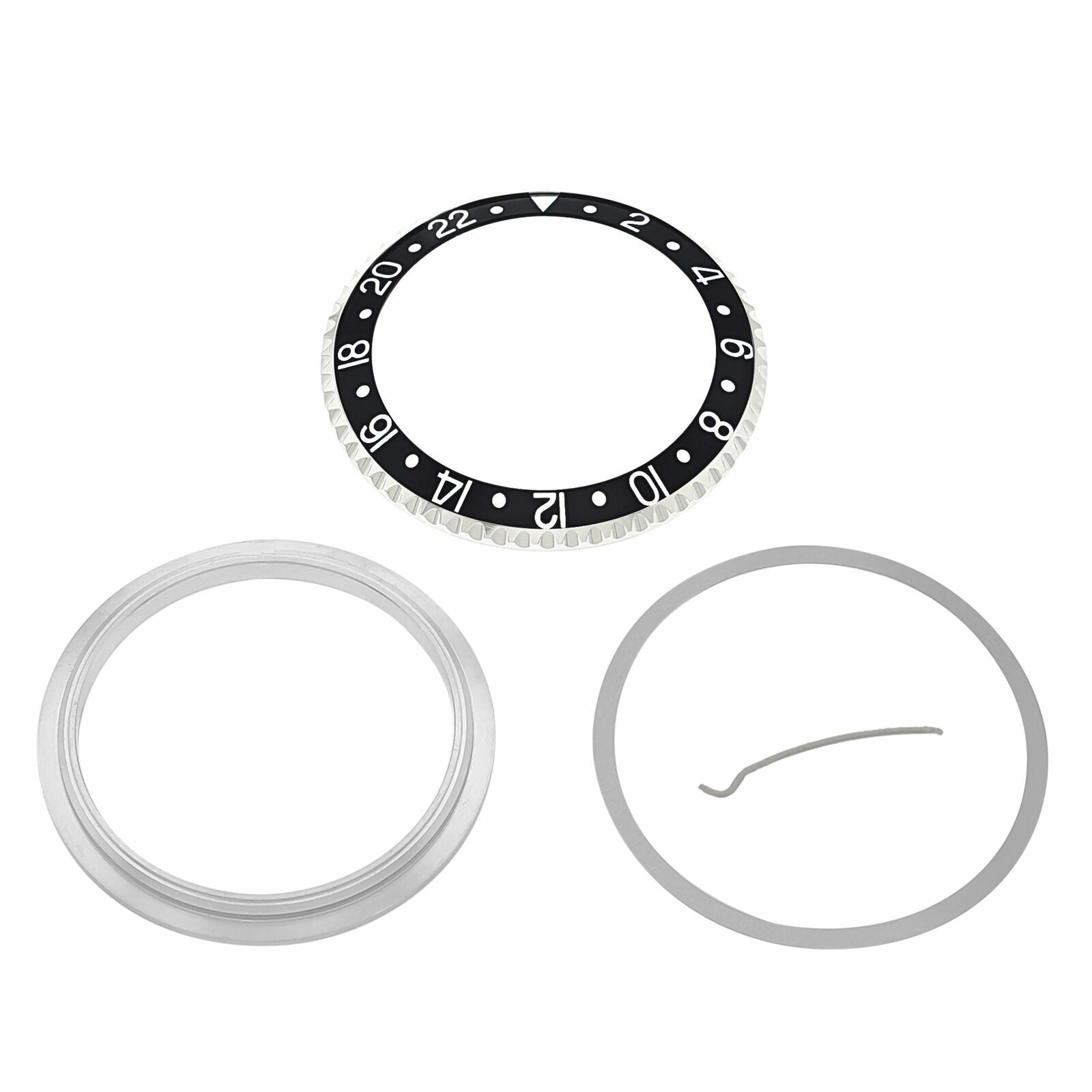 Steel Bezel, Insert, Retaining Ring For Rolex GMT 16700, 16710, 16760 Black