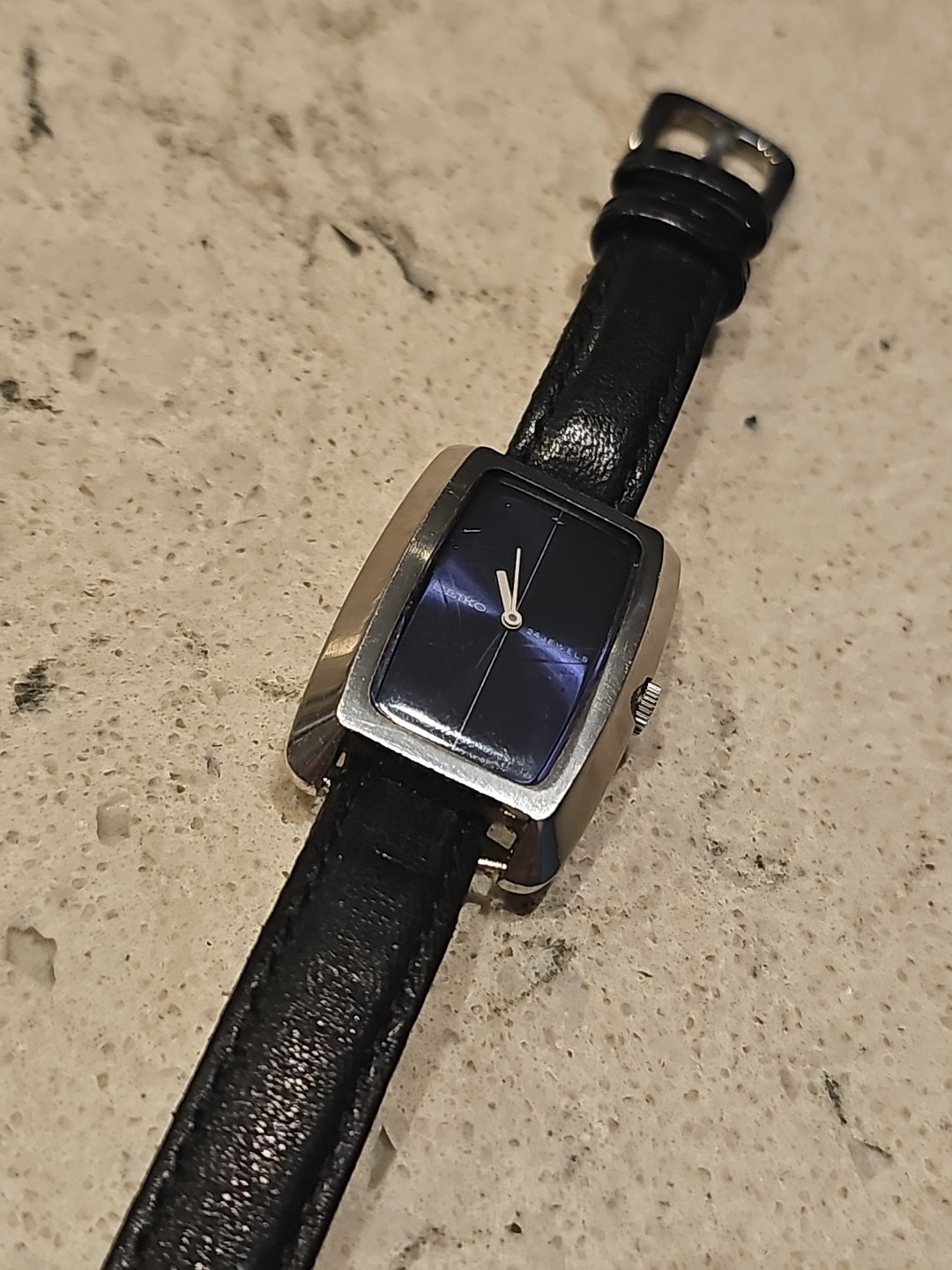 Lady Seiko Rectangle 24 Jewels Watch 2559 7019 Stainless Steel Case Working