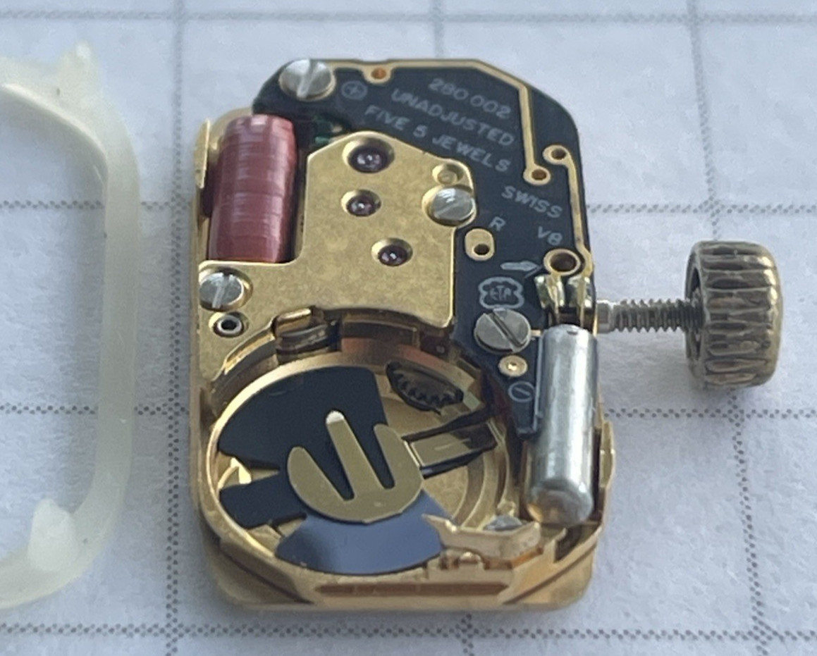 Bulova Quartz movement ETA 280 002 working, diamond dial