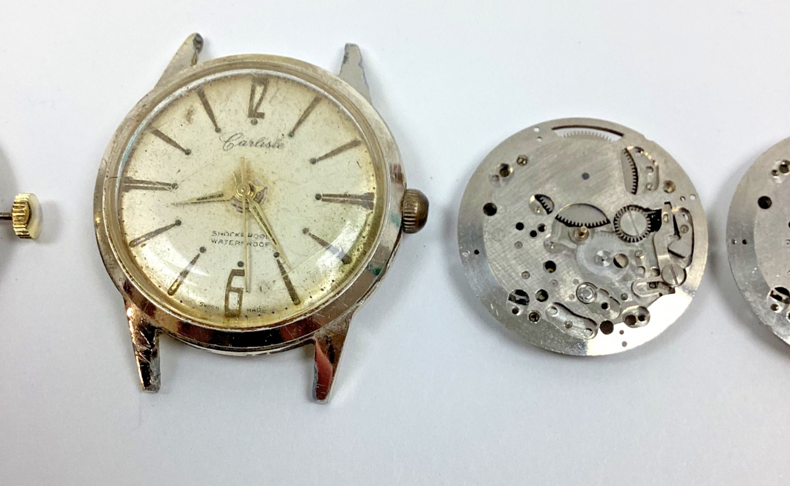 Lot Carlisle Henriline Watch Co Ebosa 65 Swiss 2 Run Spare Parts Repair READ