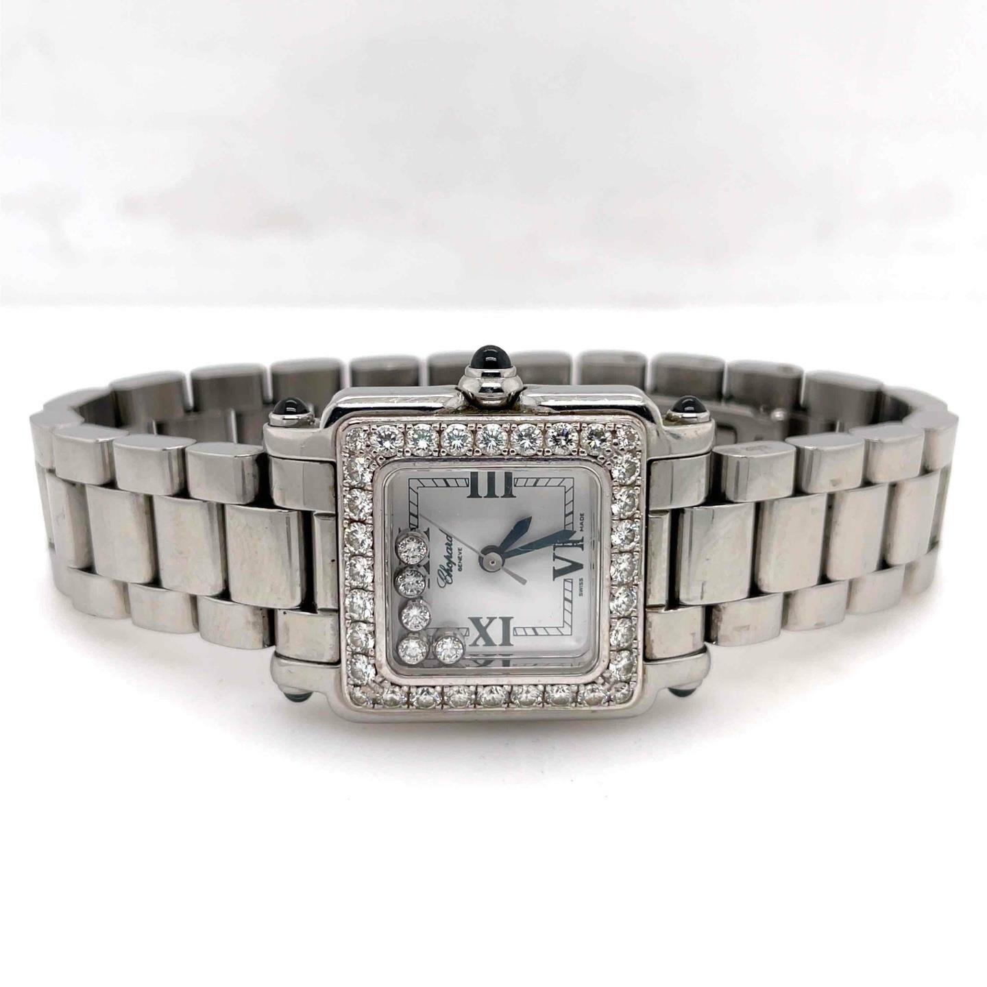 Chopard Happy Sport Quartz 26mm StainlessSteel Diamond Bezel Ladies 27/889523/11