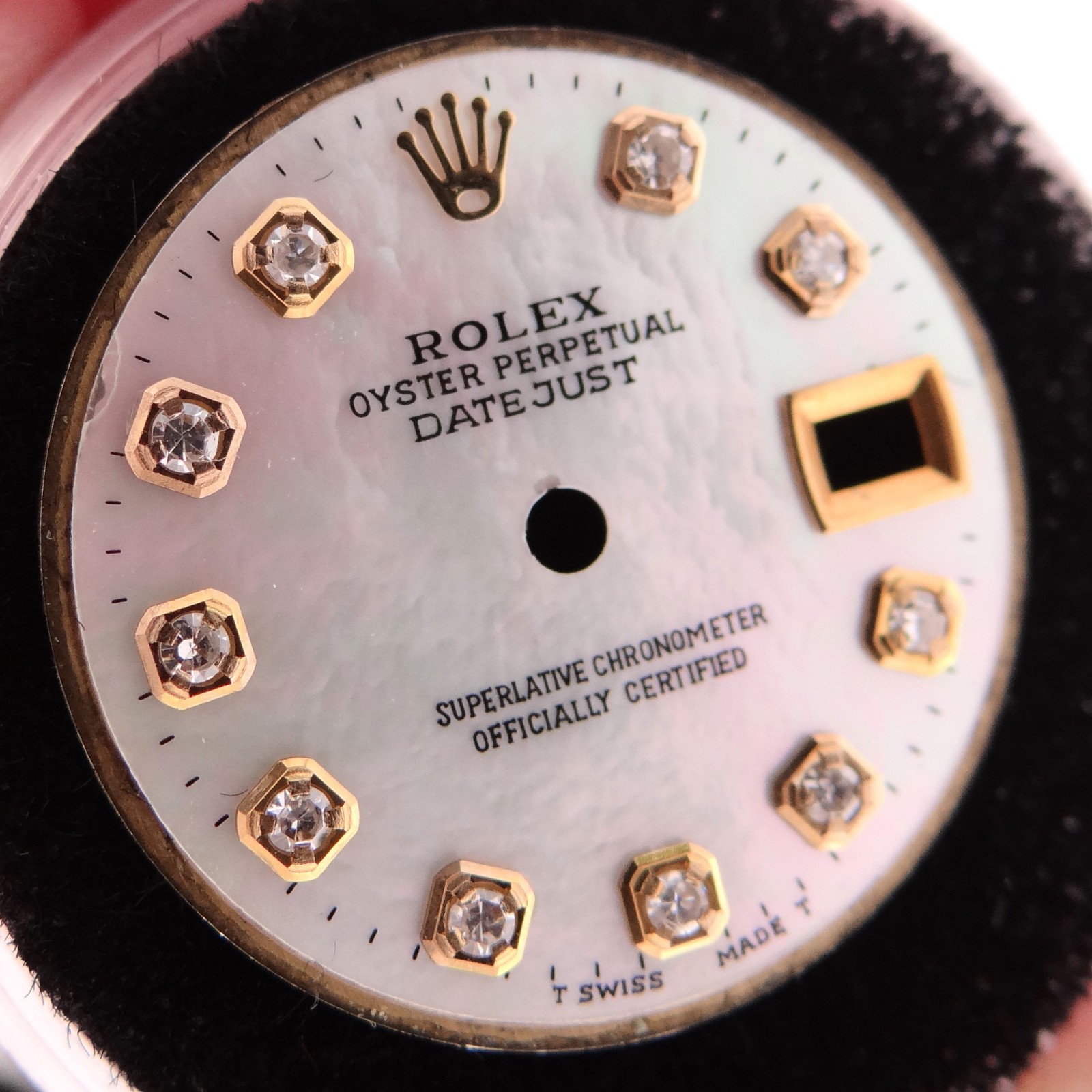 Rolex Ladies 26mm Aftermarket Mother of Pearl Diamond Dial 69173 69178