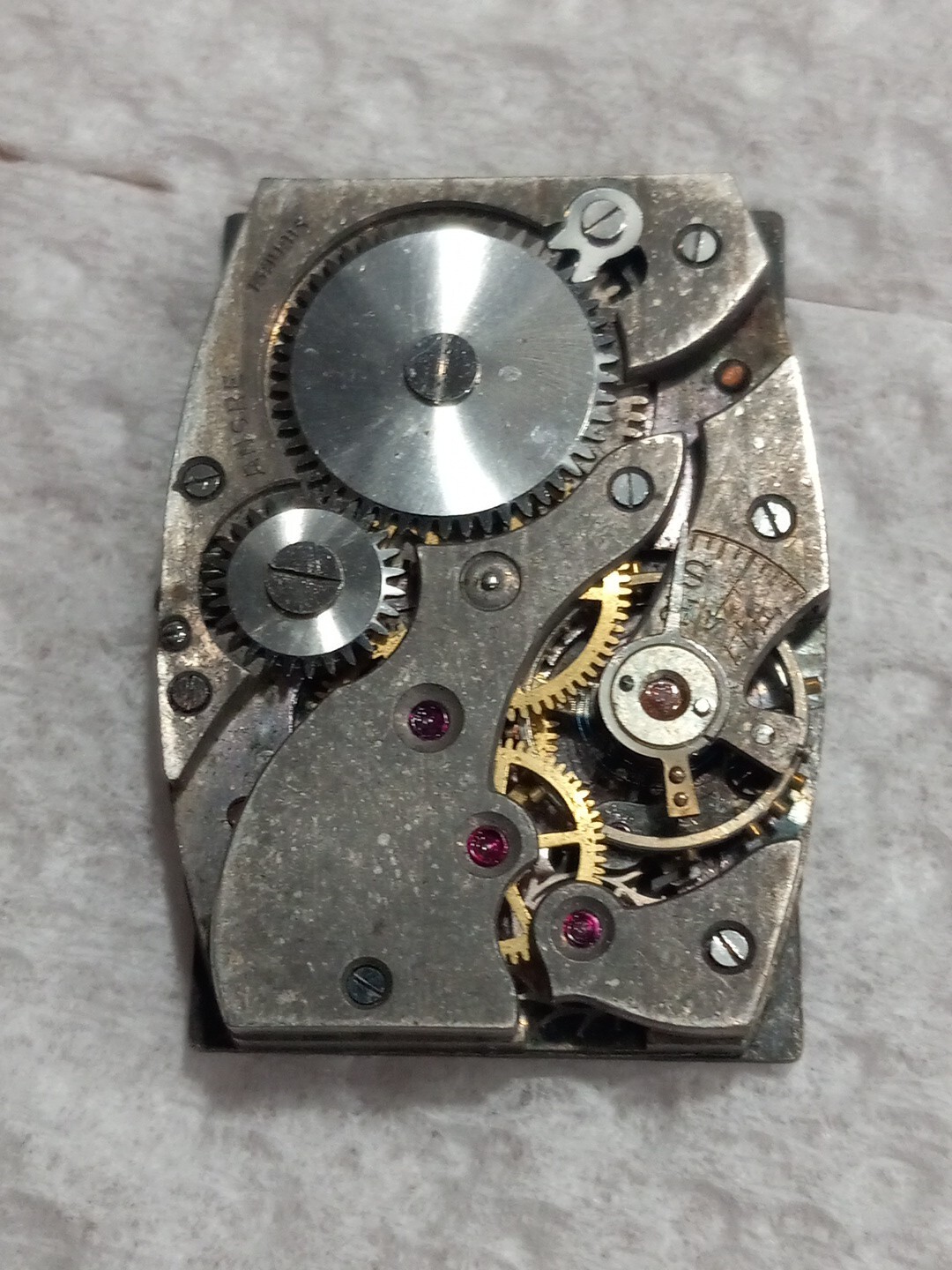 ART DECO WW2 ERA SWISS MEN’S MECHANICAL BLACK DIAL WATCH MOVEMENT”BRAKO” ANCRE