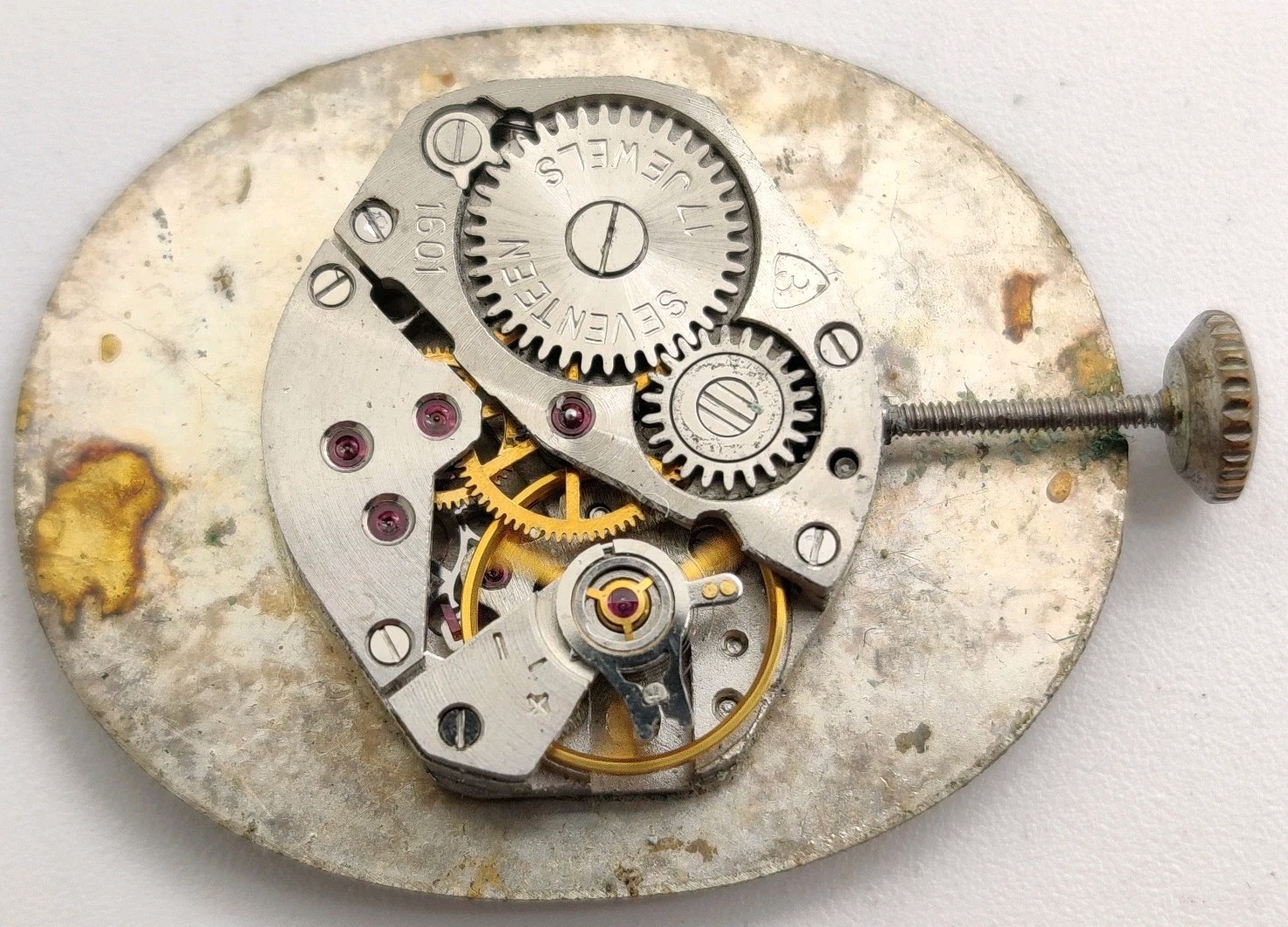 Vintage Zaria Cal. 1601 High Grade 17 Jewel watch movement Running