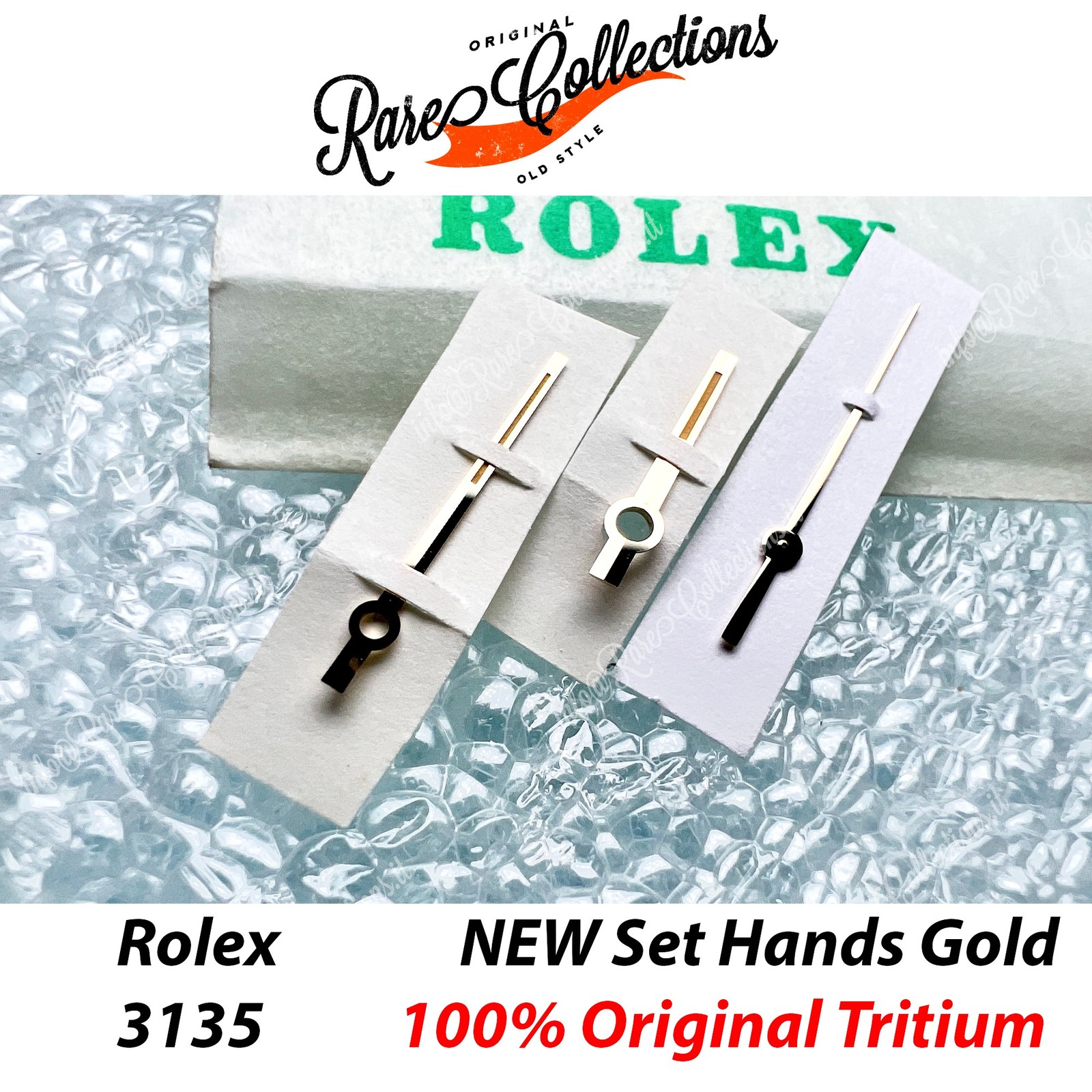 NEW Lancette Hands Set Rolex 3135 18238 16238 Tritium Gold DateJust .104