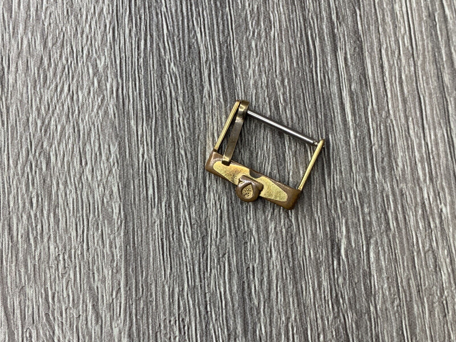 16mm Vintage Omega Plaque G Swiss Strap Buckle. Star Buckle. Yellow Gold Plated