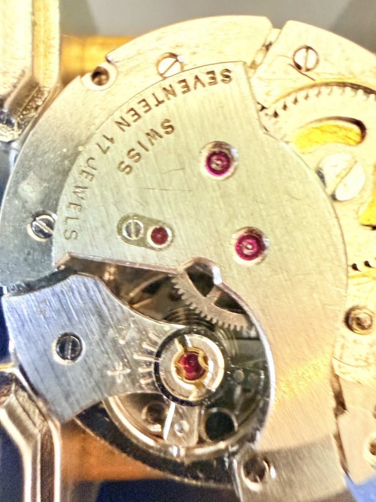 Vintage Rodos 17 Jewels Incabloc ST1686 Watch Dial Movement Parts Not Running