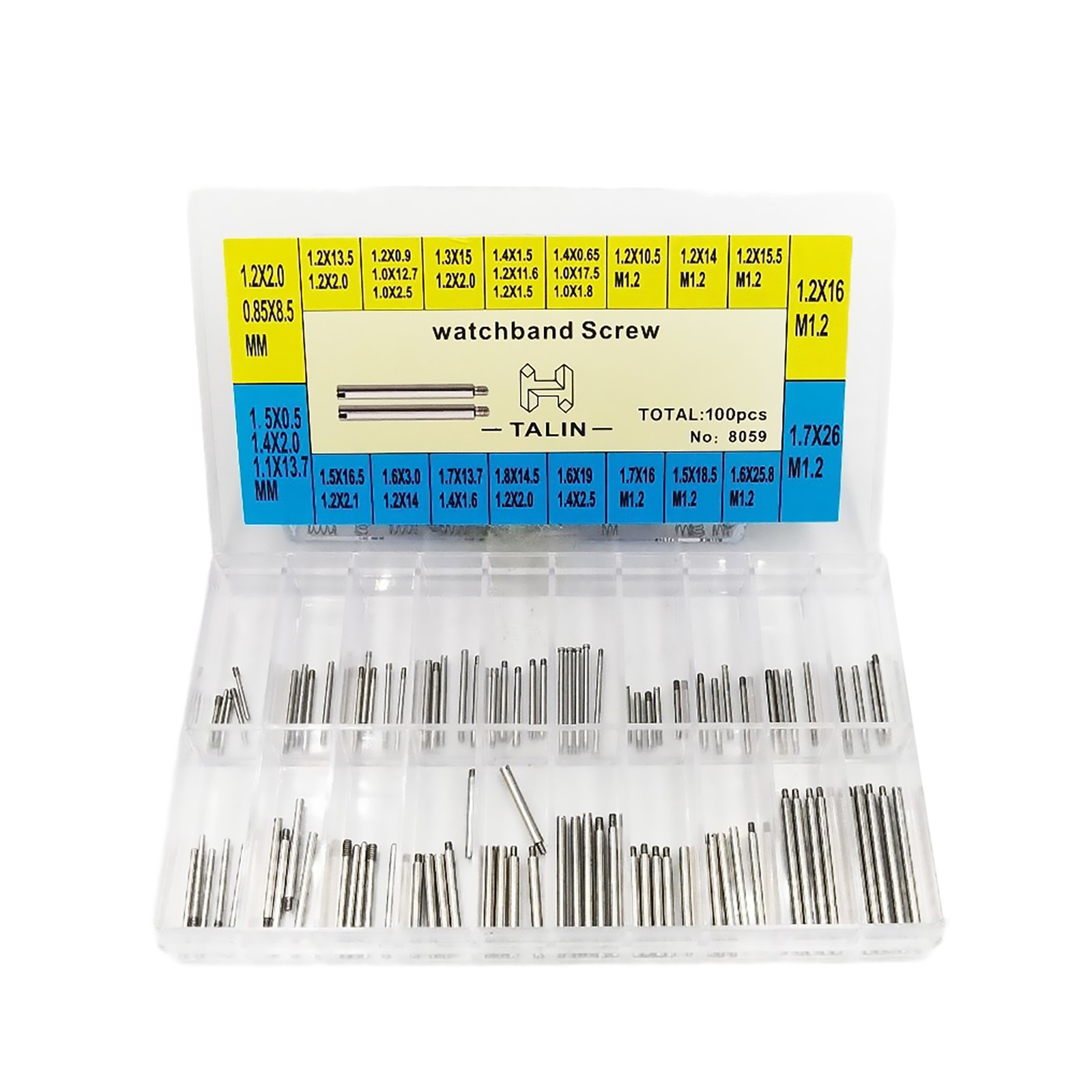 100Pcs 20 Size Stainless Steel Watch Screw Assortment For Rlx Watch Band Strap