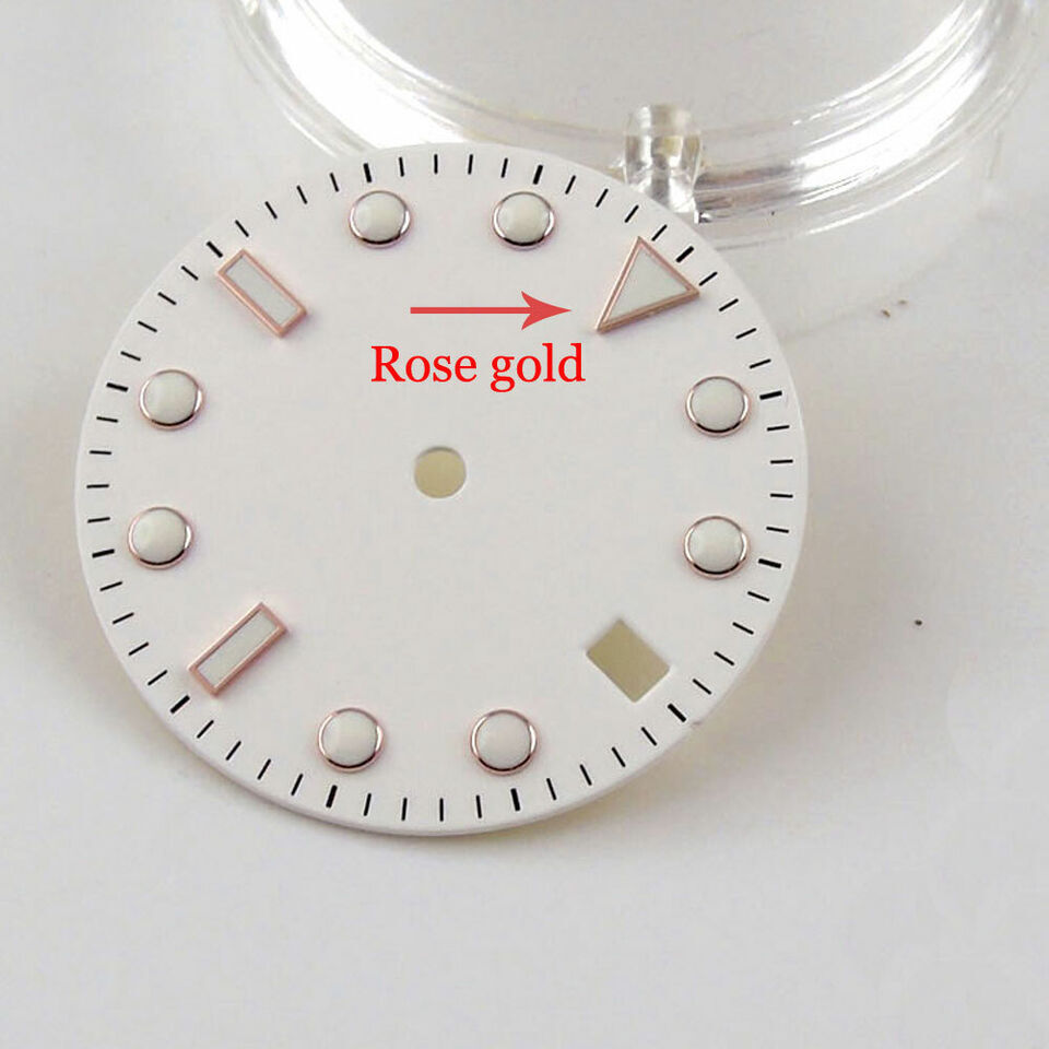28.5mm Sunburst Watch Dial Face Date Fit NH35/NH35A Automatic Movement Blue Lume