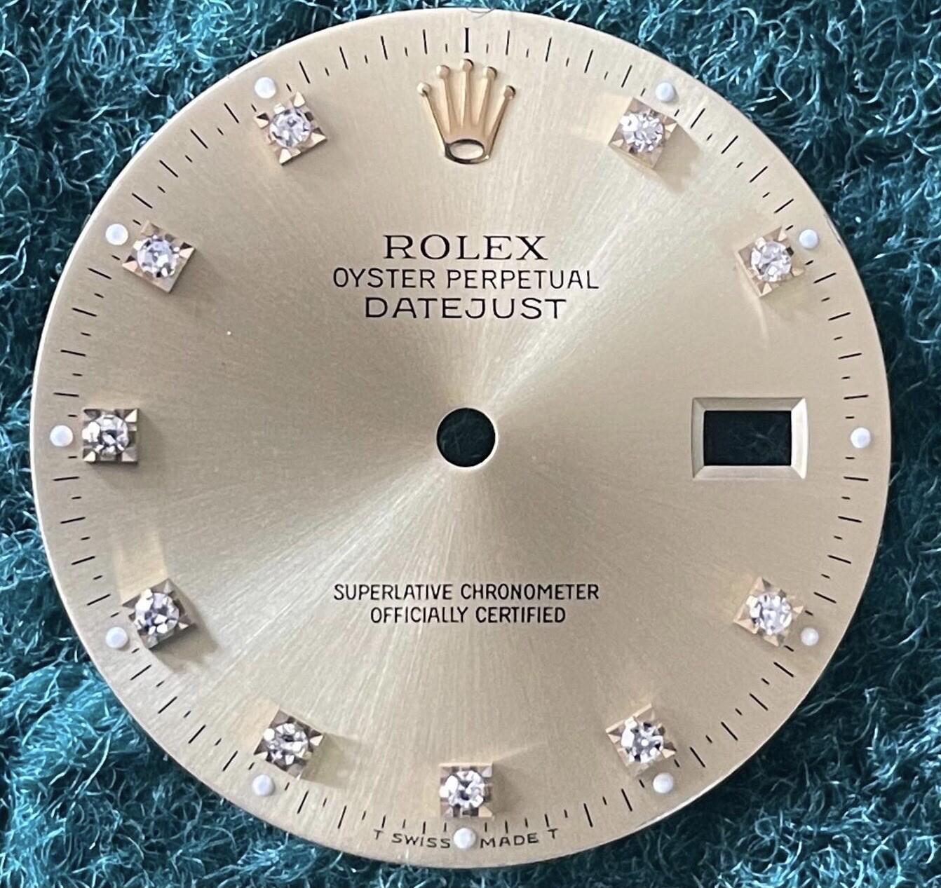 Authentic factory 36mm Rolex datejust Yellow diamond Dial for quick Set watch