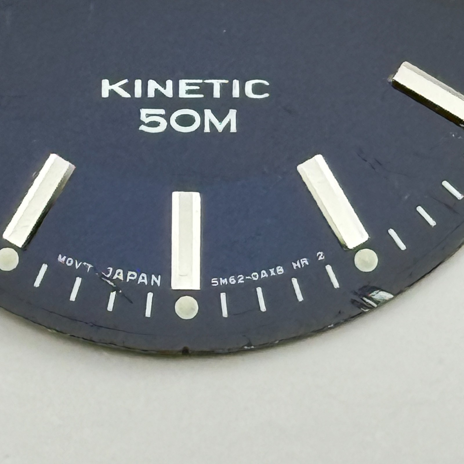 Seiko 5M62-0AX8 Watch Dial Kinetic 50M Black Japan Spare Parts Repair 28.9mm