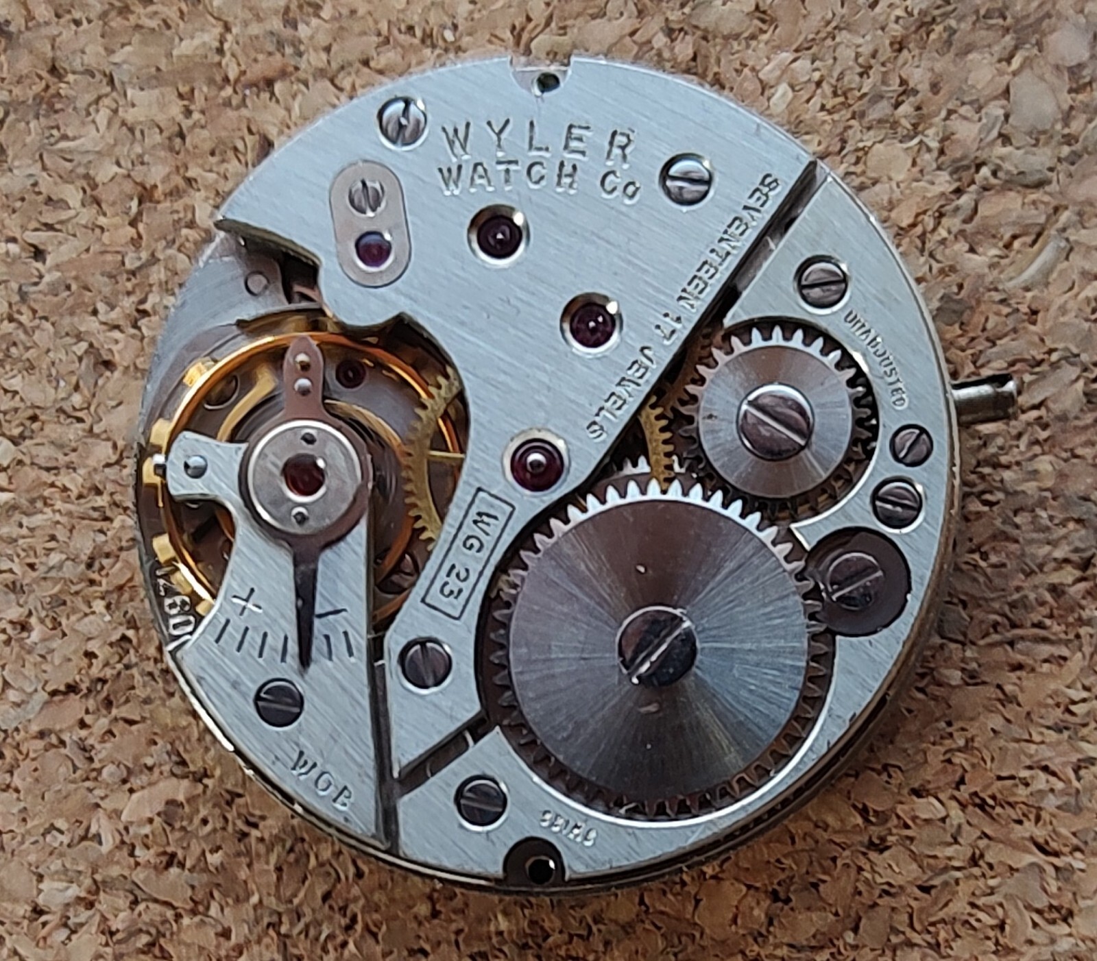Genuine Wyler Movement (cal WG 23) in Running Order.