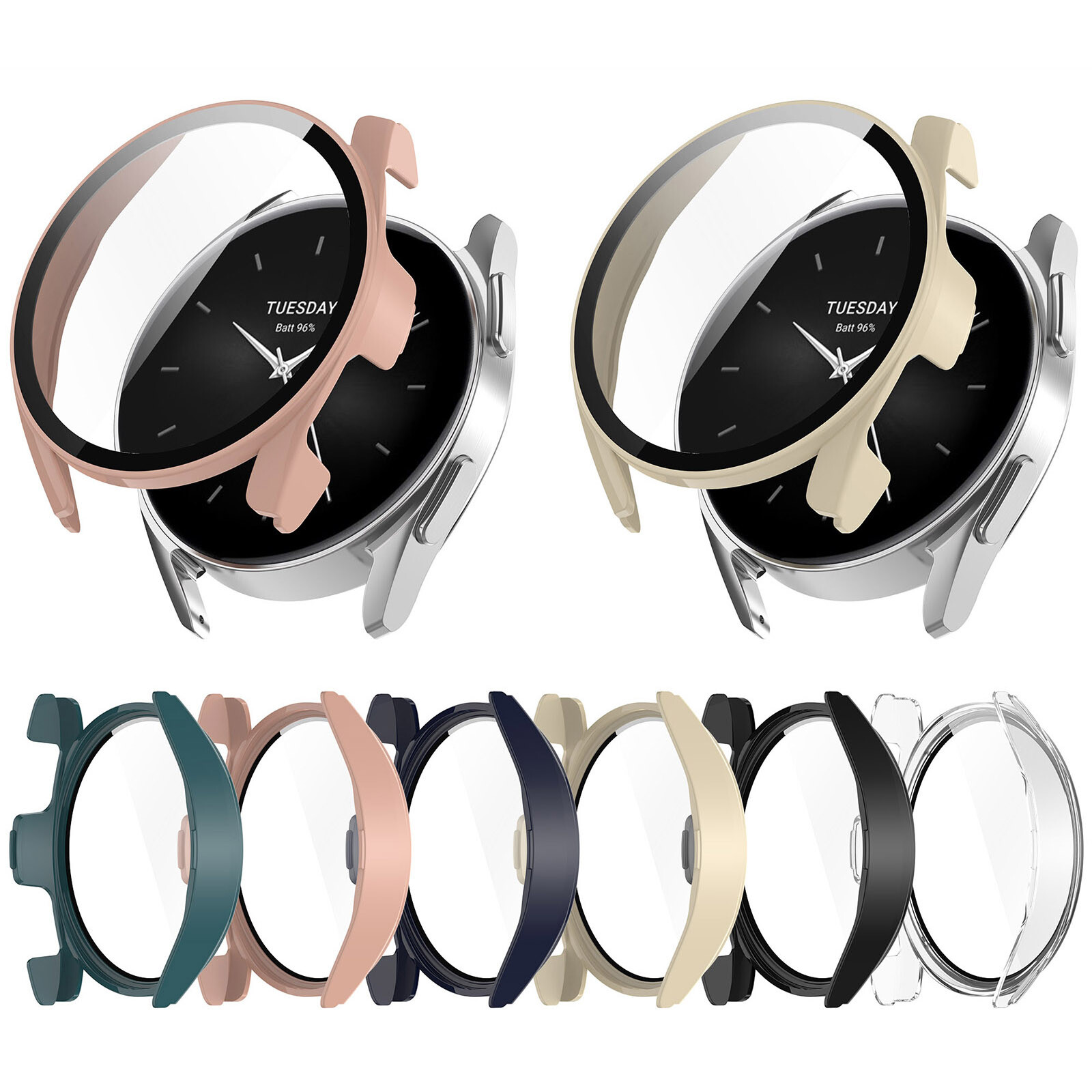 Watch Protective Case For Mi Watch S2 Screen Protector with Tempered Film Cover