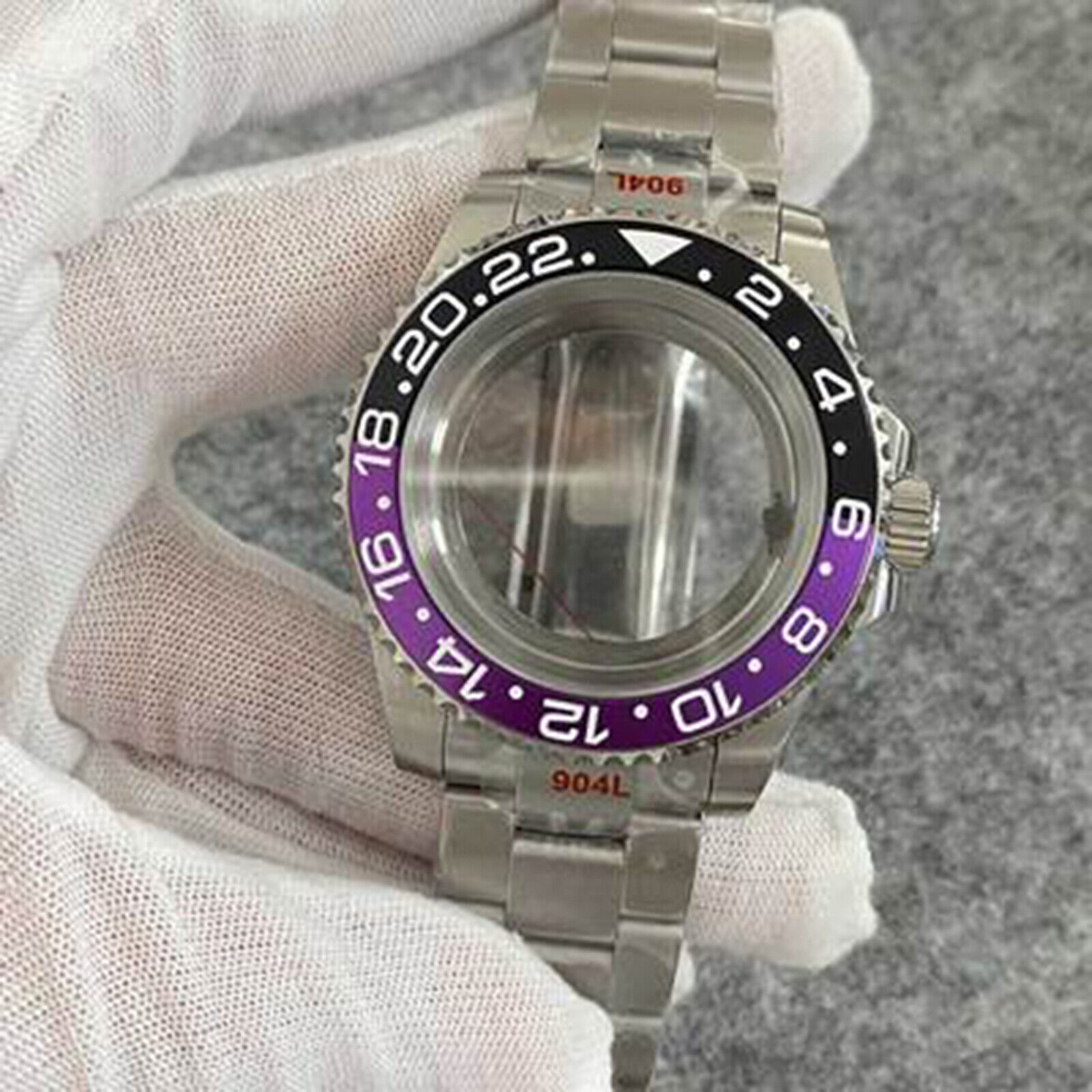 40MM Transparent Bottom Watch Case + Sand Strap Sapphire for NH35/NH36 Movement