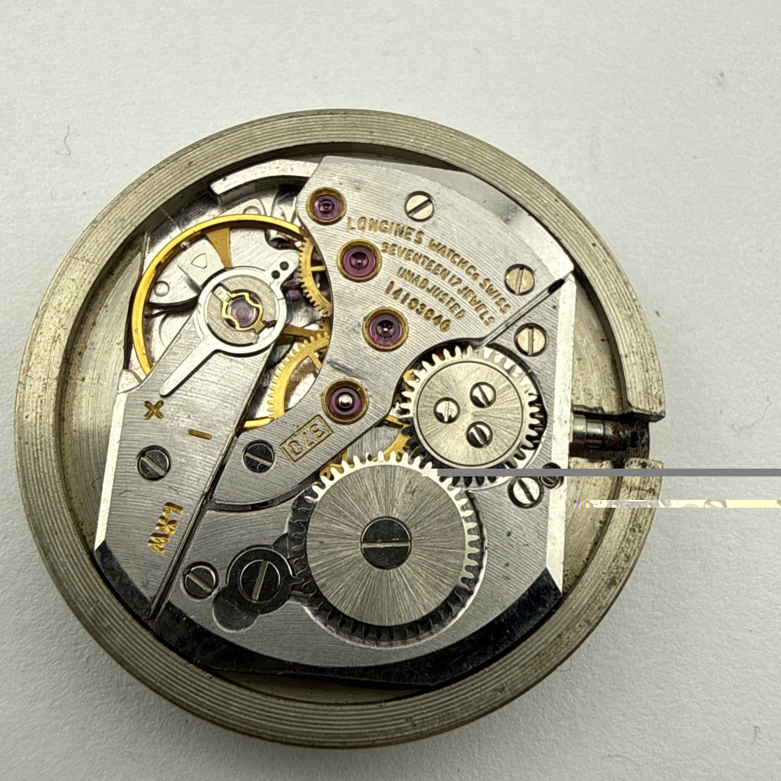 Longines Cal. 370 Wristwatch Movement With Dial & Hands – Good Balance Wheel
