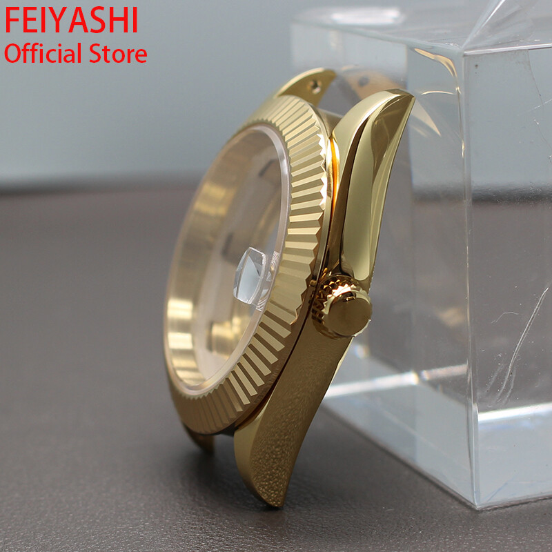 36mm 39mm Fluted Bezel Watch Case 316L Stainless For Seiko NH34 NH35 Miyota8215