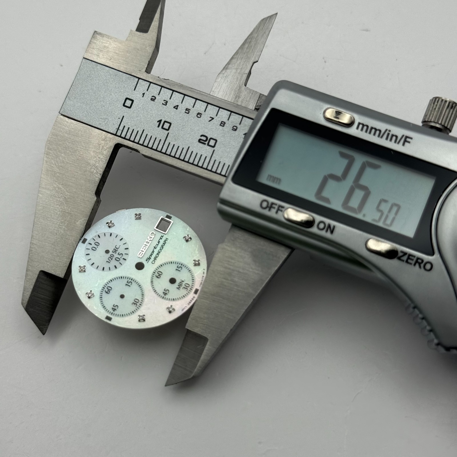 Seiko 7T92-0JT0 Watch Dial Sportura Chronograph MOP Spare Parts Repair 26.5mm