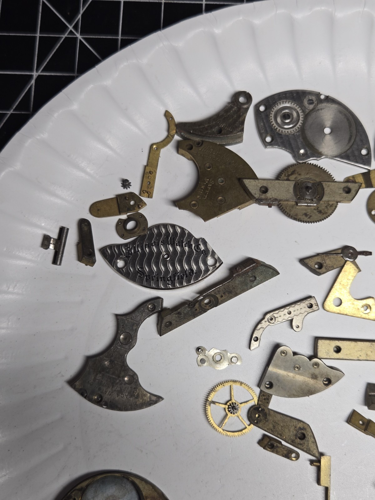 Pocket watch movement parts lot watchmaker estate vtg elgin illinois waltham
