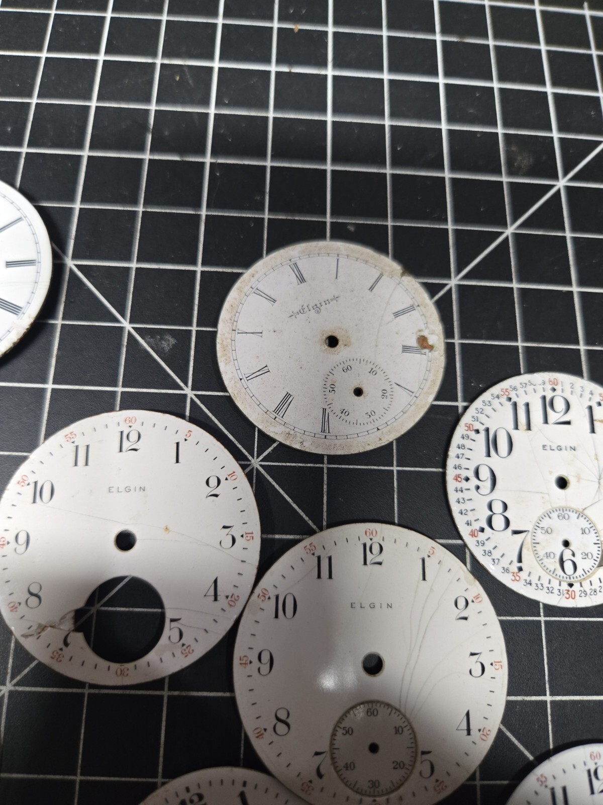 vintage elgin pocket watch dial lot repurpose steampubk craft sub railroad