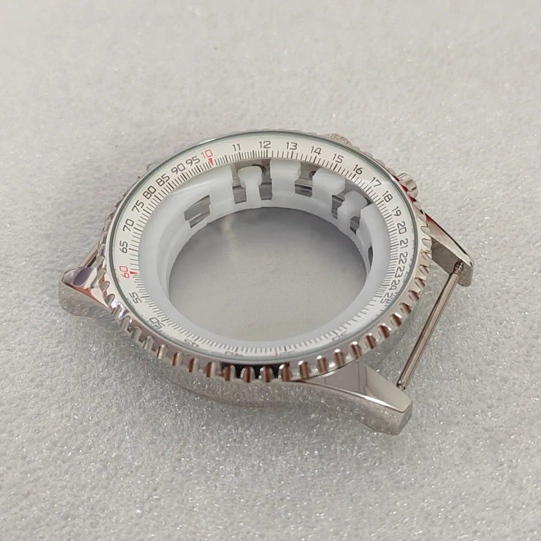 46.5mm Large Steel Watch Case Strap Set with Mineral Glass and Hands for VK63