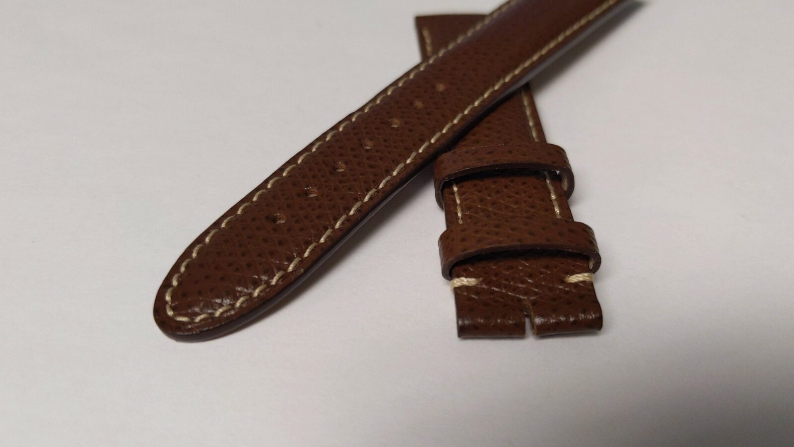 Montblanc BAND lizard BROWN with WHITE stitch extra long, (logo destroyed by fac