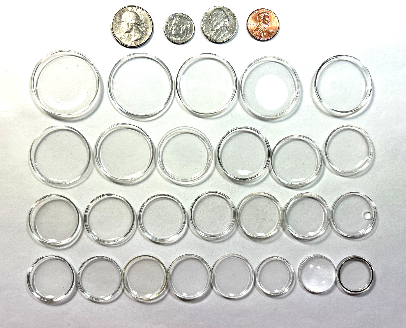26 NEW ROUND PLASTIC WATCH CRYSTALS 38.1 – 21.7mm