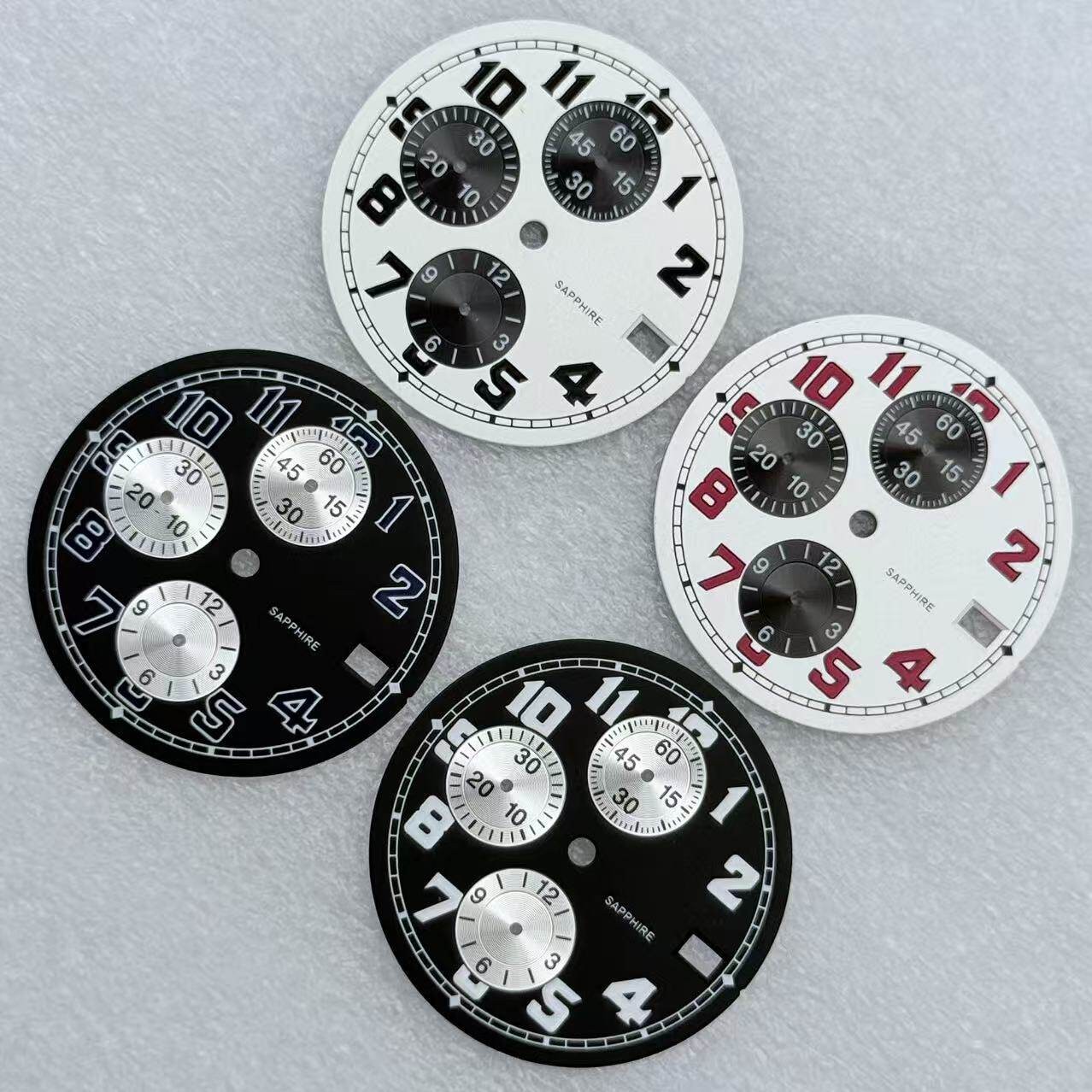 32mm Multifunctional Watch Dial No Luminous For VK67 Movement Watch Parts