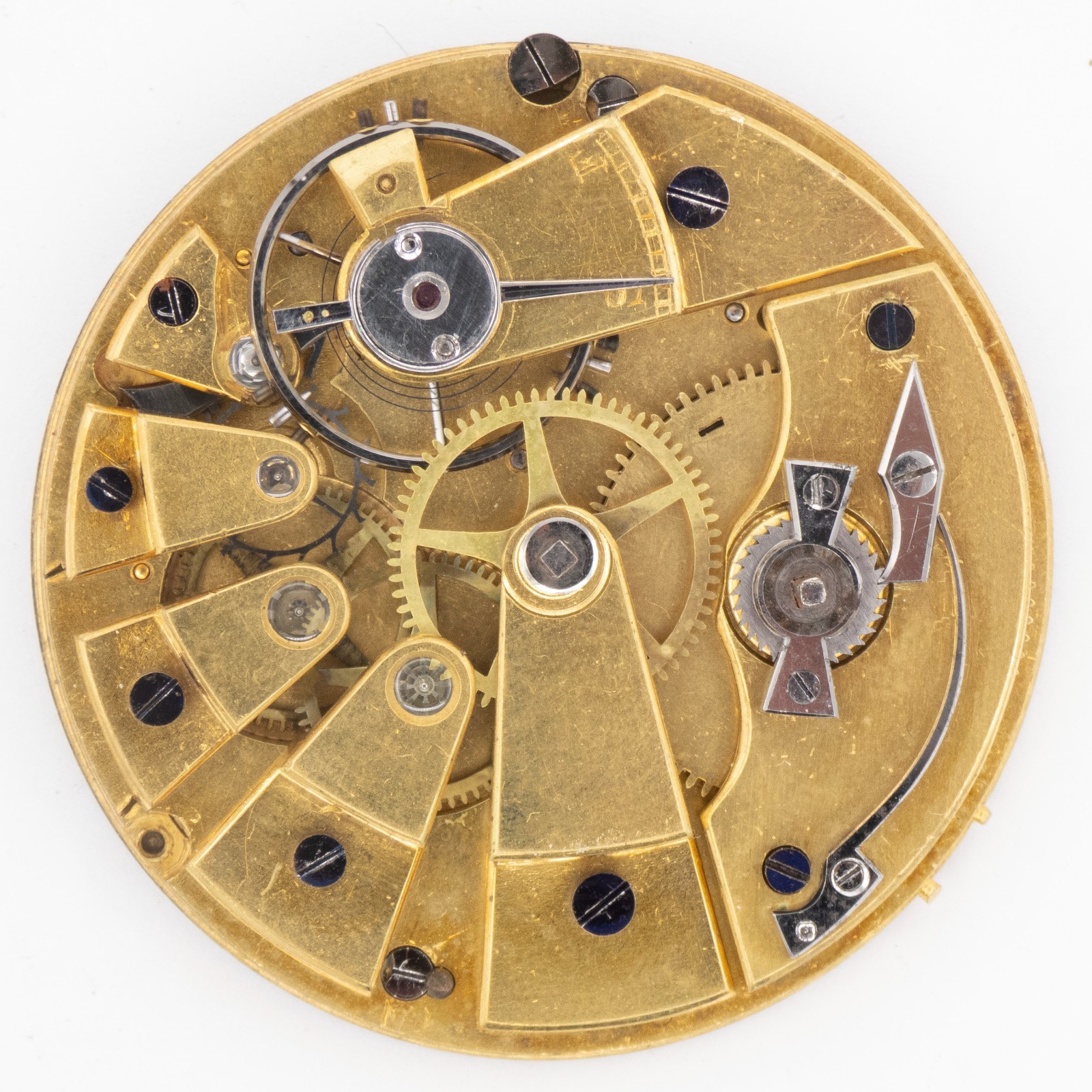 Unsigned Swiss 43.1 x 9.9 mm Key Wind Antique Pocket Watch Movement, Runs