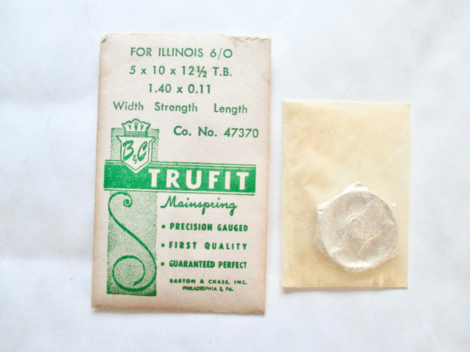 Barton & Chass Trufit Mainspring For Illinois 6/O (Spring Barrel)