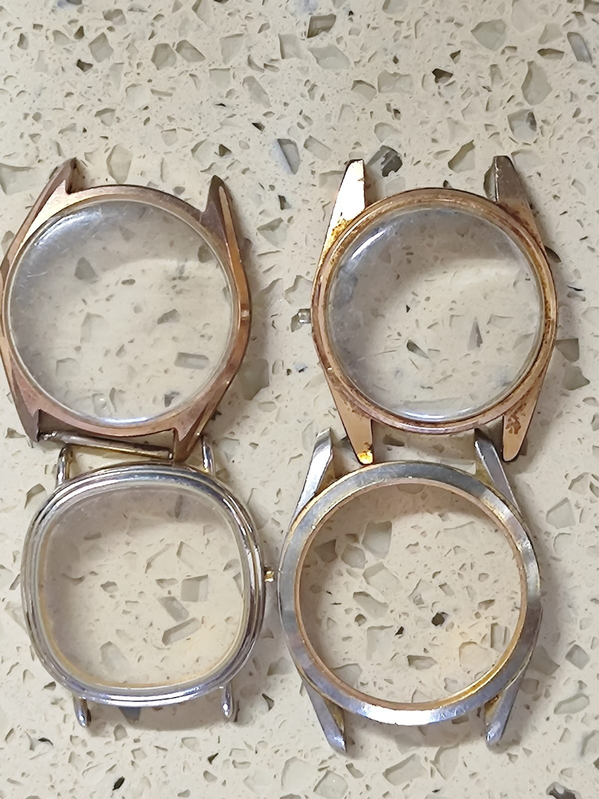 VINTAGE CASE WATCH SWISS LOT CASE GOLD Plated 34MM &other without back Case